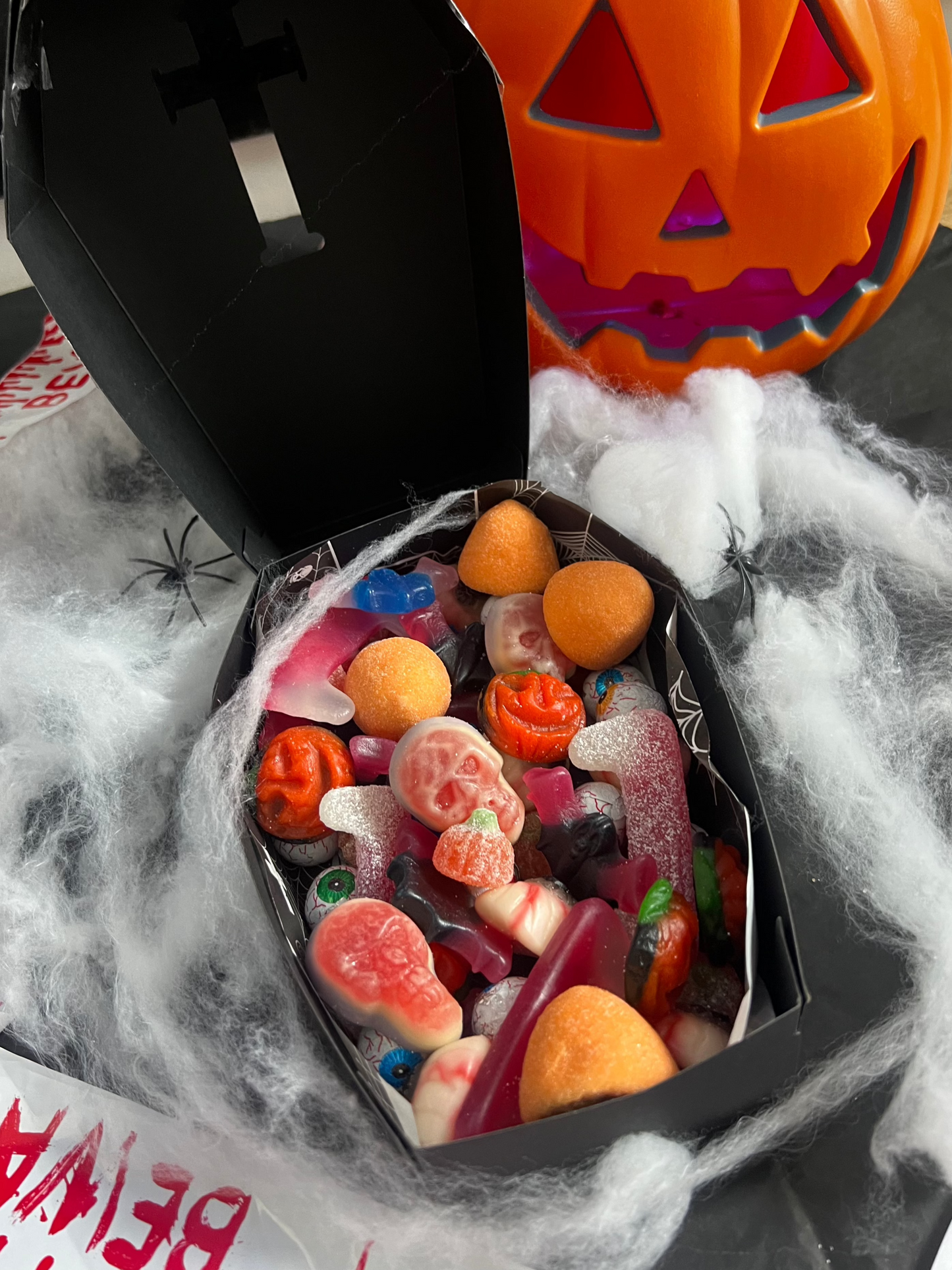 Halloween Sweet Mix in Spooky Coffin Shaped Sweet Box