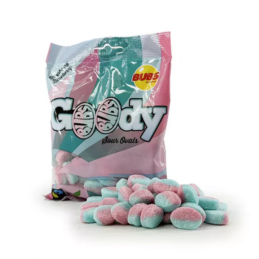 BUBS Goody Bag Blueberry and Raspberry Sour Ovals 90g